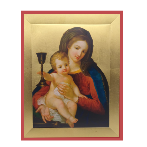 Quadro icona in foglia oro "Madonna"